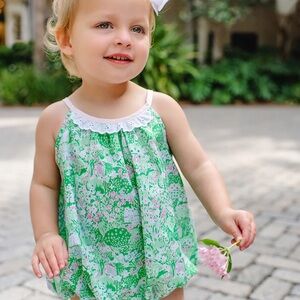 Belmont Blooms w/ Palm Beach Pink & Worth Avenue White Eyelet Bubble 18M